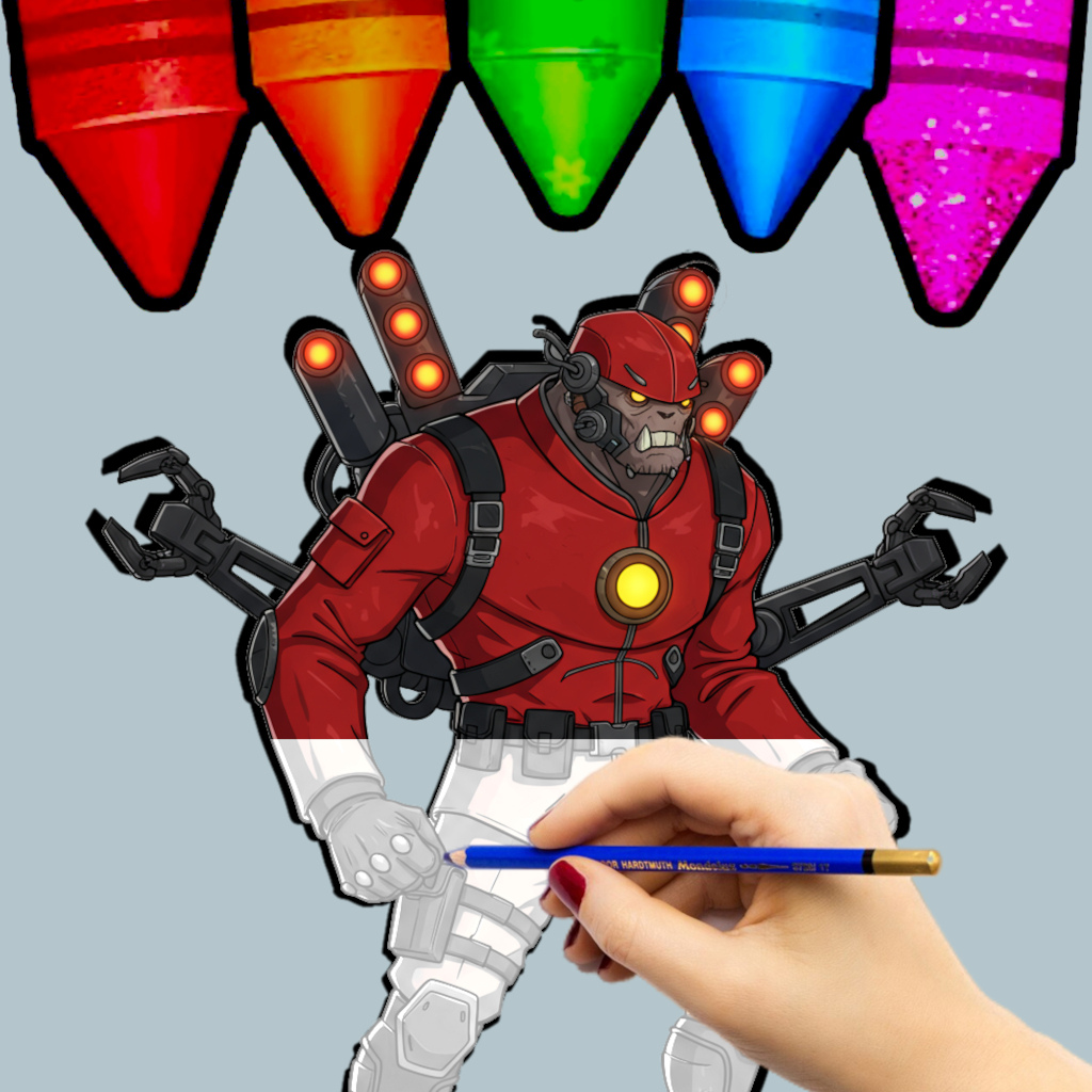 Coloring Drawing Monsters, Skibidi Monster exc. coloring pages, How to draw, Do it your self. color by number